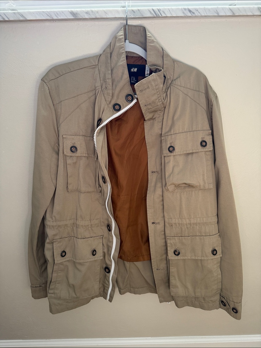 H&M Men's Beige/Tan Military Field Jacket